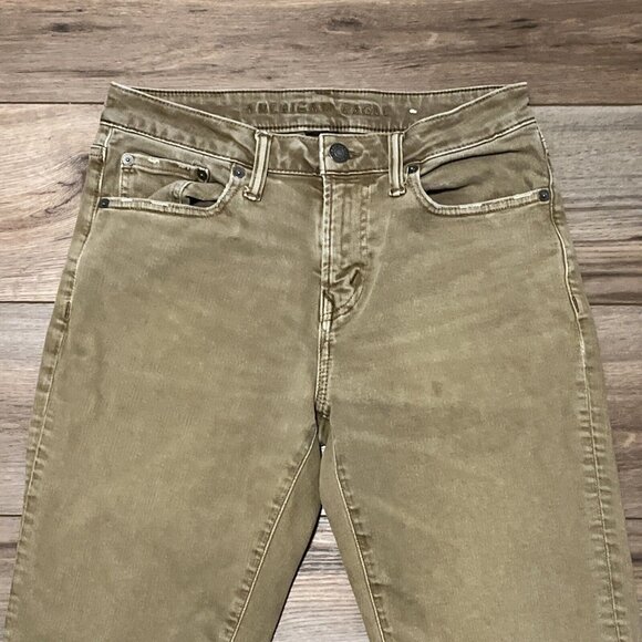 Men's American Eagle AE Athletic Fit Denim Jeans SZ 28x32 Tan Stretch Modern - Picture 2 of 12